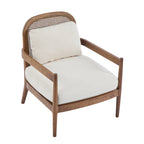 Elliston Rattan Backrest Solid Wood Accent Chair with Cushions - Set of 2