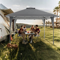 13 X 13 FT Pop up Gazebo with Portable Carrying Bag 8 Stakes and 4 Wind Ropes-Gray