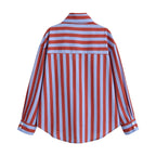 Women Clothing Spring Casual Minimalist Bowknot Contrast Color Striped