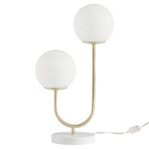 Metal 2-Light Globe Table Lamp