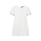 Spring Summer Women Clothing Sweet Slim Fit Pleated Pocket Short Dress
