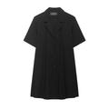 Women Clothes Blazers Collar Short Sleeve Slip Dress Minimalist High