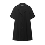 Women Clothes Blazers Collar Short Sleeve Slip Dress Minimalist High