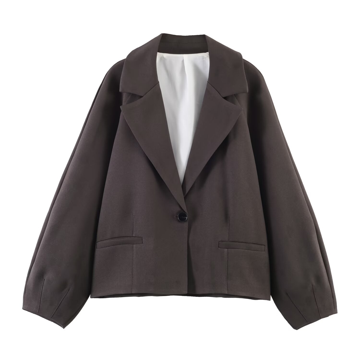 Women Clothing Summer Korean Puff Sleeve Loose Collar Blazer .Ships