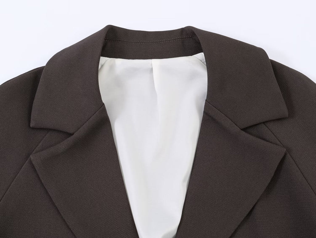 Women Clothing Summer Korean Puff Sleeve Loose Collar Blazer .Ships