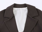 Women Clothing Summer Korean Puff Sleeve Loose Collar Blazer .Ships