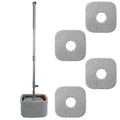 Spin Mop And Bucket System Includes Dual Compartment Mop Bucket 4Pcs