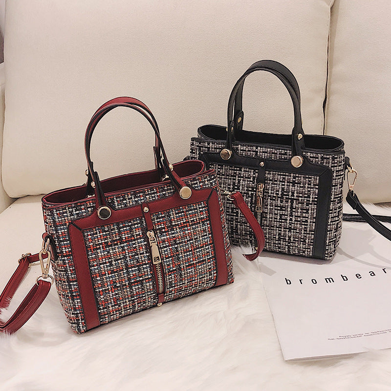 Korean Style Plaid three-dimensional Handbag For Ladies