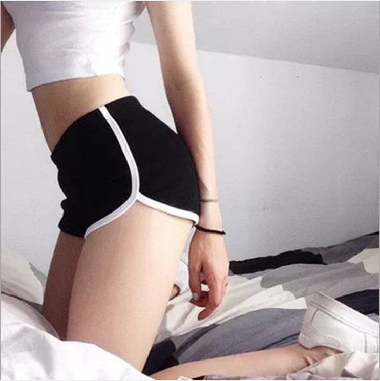 Women's sports shorts, home casual solid-color fashionable yoga beach