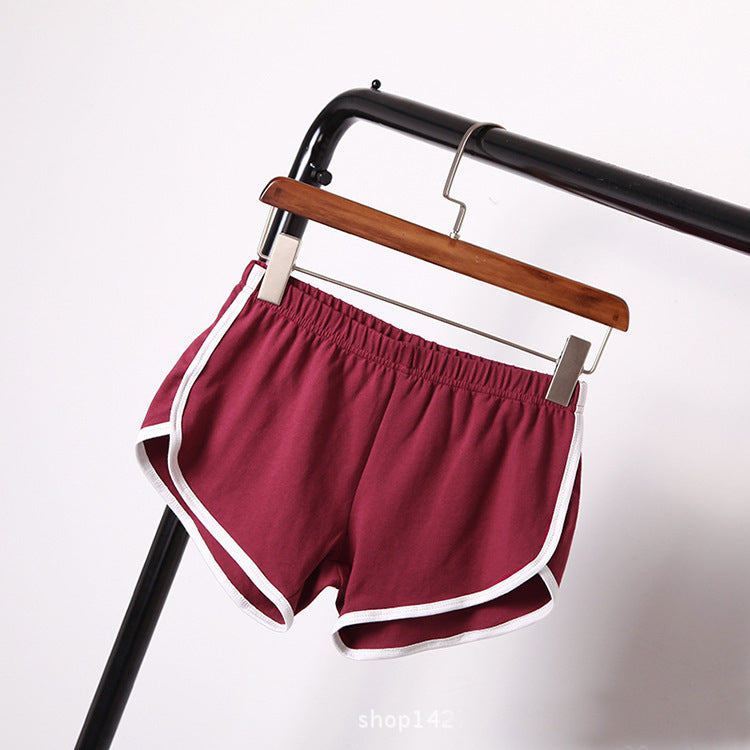 Women's sports shorts, home casual solid-color fashionable yoga beach
