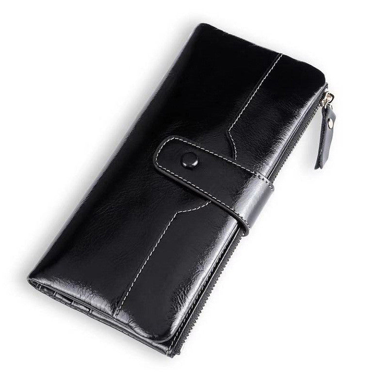 European American Style Ladies PU Leather Oil Wax Wallet