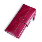 European American Style Ladies PU Leather Oil Wax Wallet