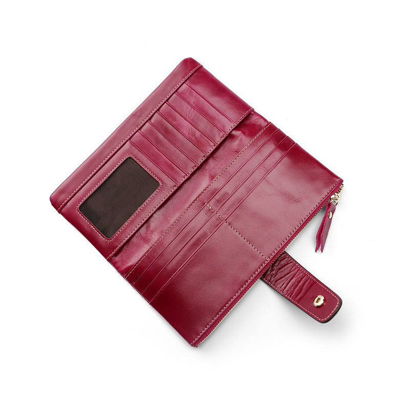 European American Style Ladies PU Leather Oil Wax Wallet