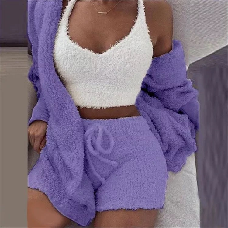 Winter Sexy Women Home Wear Suit Casual Pajamas Set Lady Female Soft