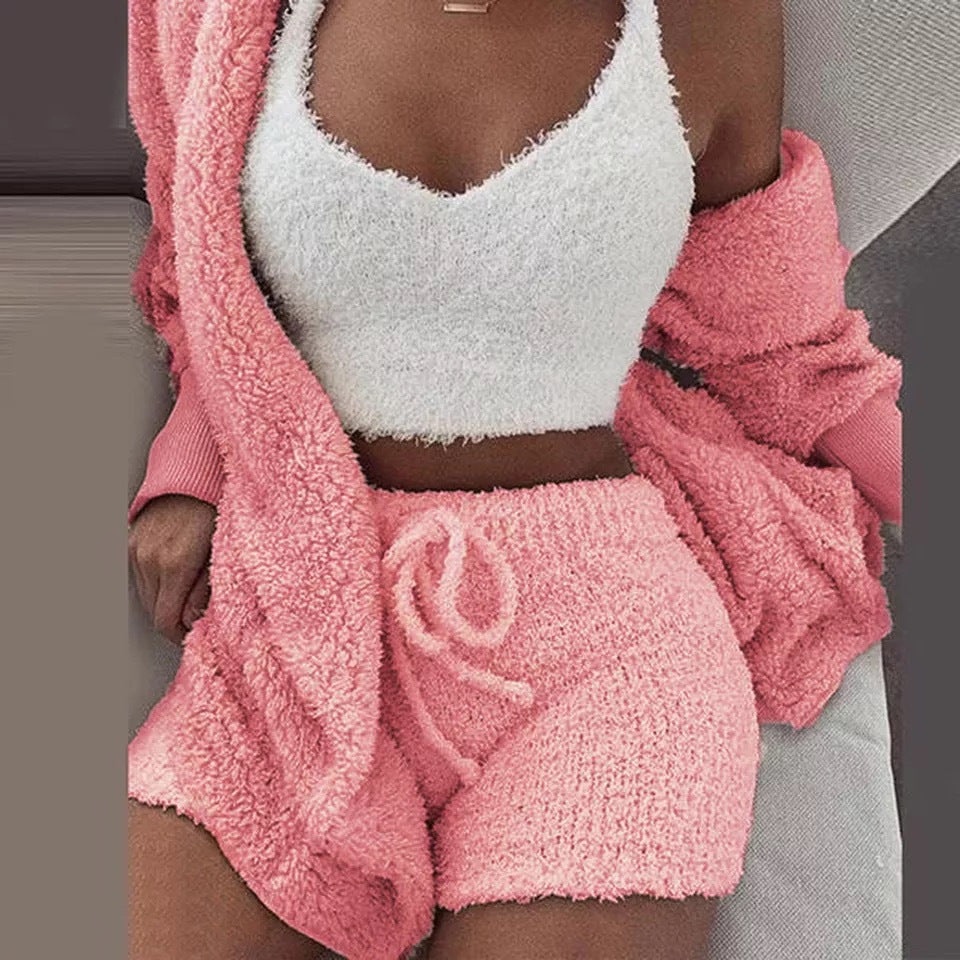 Winter Sexy Women Home Wear Suit Casual Pajamas Set Lady Female Soft