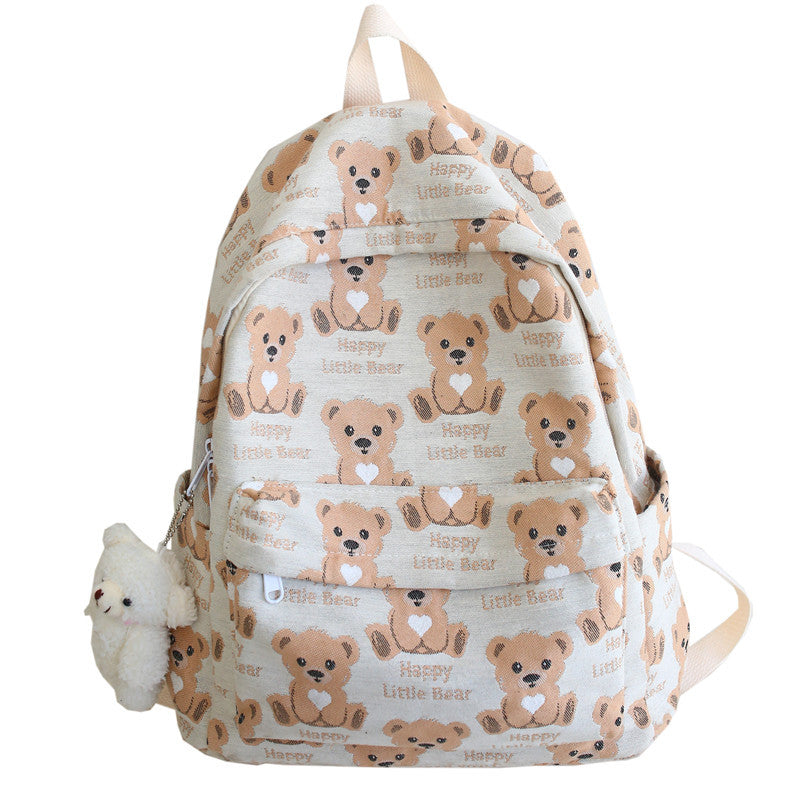 Bear Pattern All-Match Student Backpack