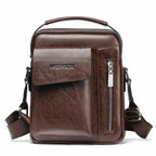 Men's PU Vertical Fashion Messenger Bag