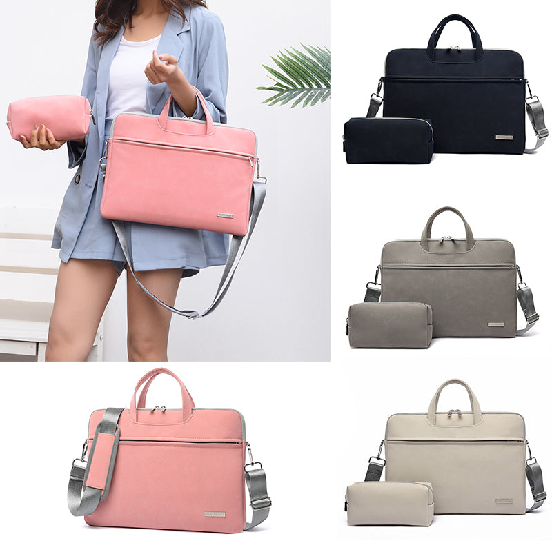 PU Leather Women Laptop Bag Notebook Carrying Case Briefcase For