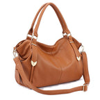 Lady's High Quality Casual Solid Color Leather Handbag