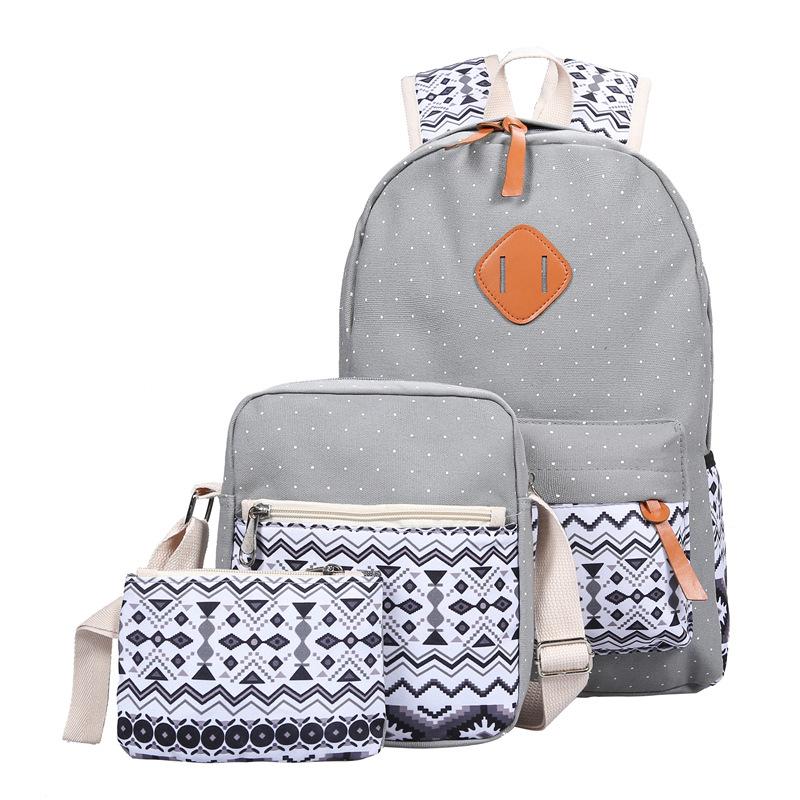 High Quality Breathable Printing Three-piece Wave Backpack