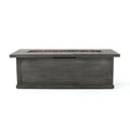 Transitional 56'' Rectangular Outdoor MgO Propane Fire Pit with Brown Wood Pattern