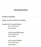Lyocell wool stretch comfortable breathable fit minimalist solid color