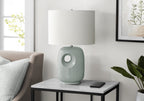 Lighting, 26'h, Table Lamp, Green Ceramic, Ivory / Cream Shade, Contemporary, Modern