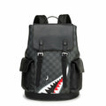 Men's Black Leather Travel Backpack