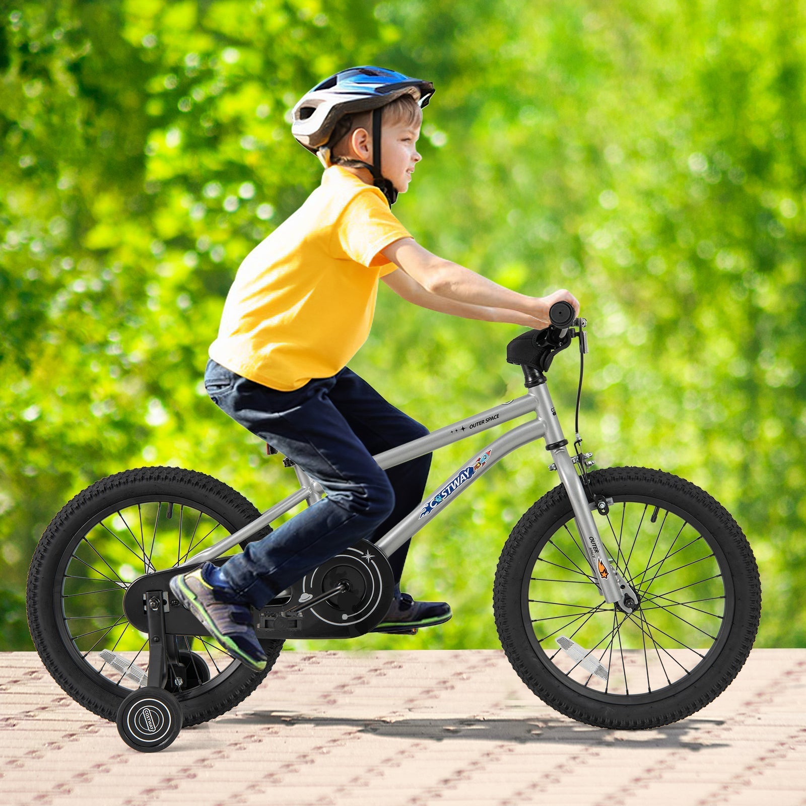 18-Inch Kids Bike Bicycle for Boys Girls 4-8 with High Carbon Steel Frame