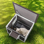 Outdoor Cat House Wooden Feral Cat Shelter With Roof Door Flaps &