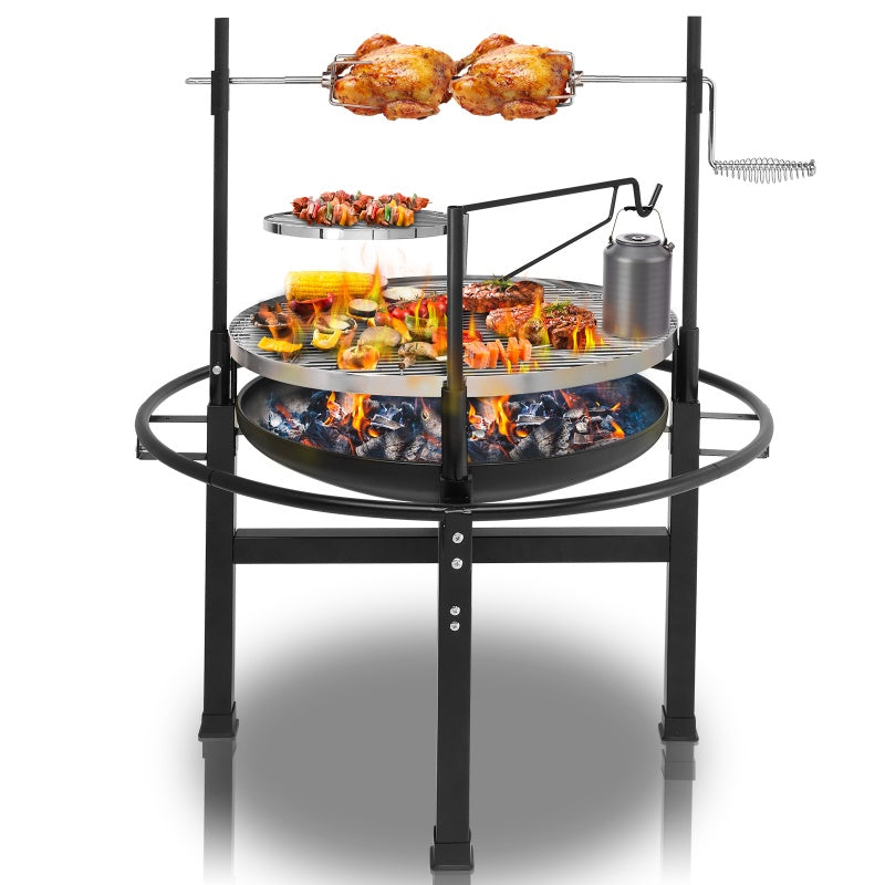 Round Black Iron Spray Coated Grill