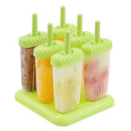 1 Set 6 Cavity Popsicle Molds Reusable Ice Cream DIY Ice Maker Ice Bar