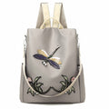 Oxford Cloth Embroidered Dragonfly Pattern Travel Backpack