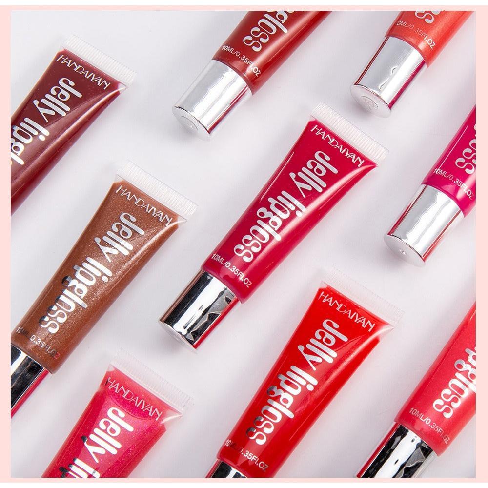 HANDAIYAN Jelly Lip Gloss 3 Pcs Moisturizing Glossy Non-Sticky Long