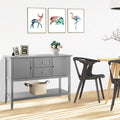 Wooden Sideboard Buffet Console Table  with Drawers and Storage-Gray