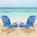 1 Piece Foldable Backpack Beach Chair with Cup Holder and Storage Pockets for Outdoor-Navy