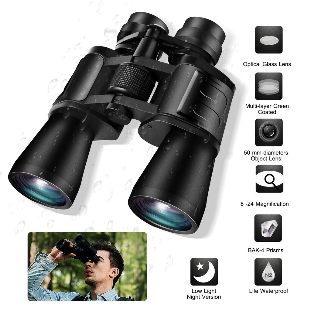 1Pc Portable Zoom Binoculars With FMC Lens Low Light Night Vision For