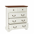 Antique Brown & White 5-Drawer Vintage Dresser – Farmhouse & Modern Design