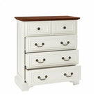Antique Brown & White 5-Drawer Vintage Dresser – Farmhouse & Modern Design