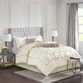 7 Piece Tufted Comforter Set Ivory Queen