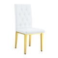 Vintage Style Armless Dining Chairs Set With Grid And Buckle Design
