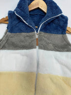 Color Block Zip Up Vest Coat