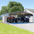 [20X20FT] Alora Heavy Duty Extra Large 2 Car Metal Carport Kit For Cars, Boats, And Trucks (SAK46135)