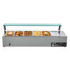 Commercial Food Warmer 6 X 1/3 Size Pans Buffet Bain Marie With Glass