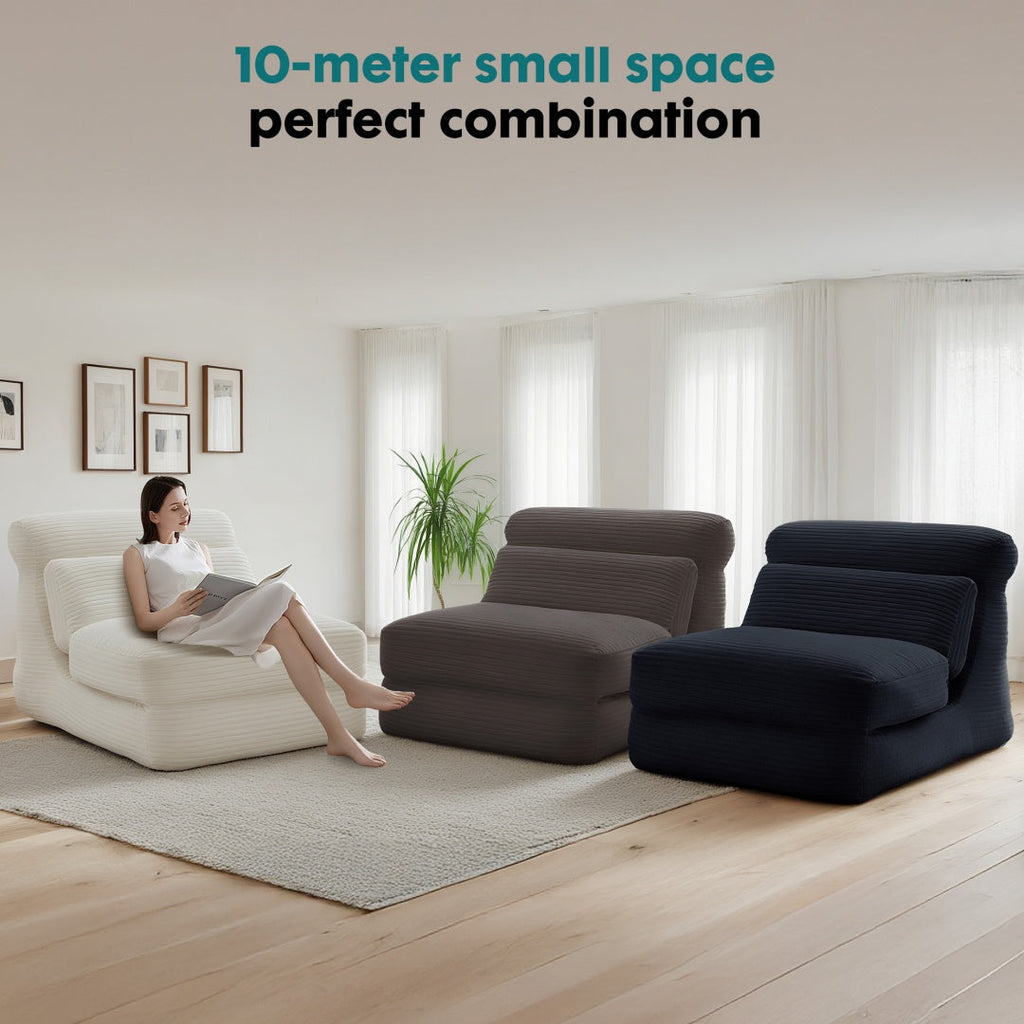 Folding Sofa Bed, Convertible Comfy Sleeper Chair With Back Support,