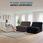 Folding Sofa Bed, Convertible Comfy Sleeper Chair With Back Support,