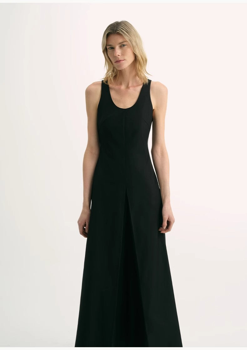 High Density Modal Mulberry Silk Insert U-neck Vest Dress"Simple Love"