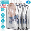 5 Pack Garment Bag For Hanging Clothes Dustproof Waterproof Hanging