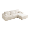 110" L-Shaped Sectional Sofa Full-Compression 3-Seater Cloud Couch with Chaise