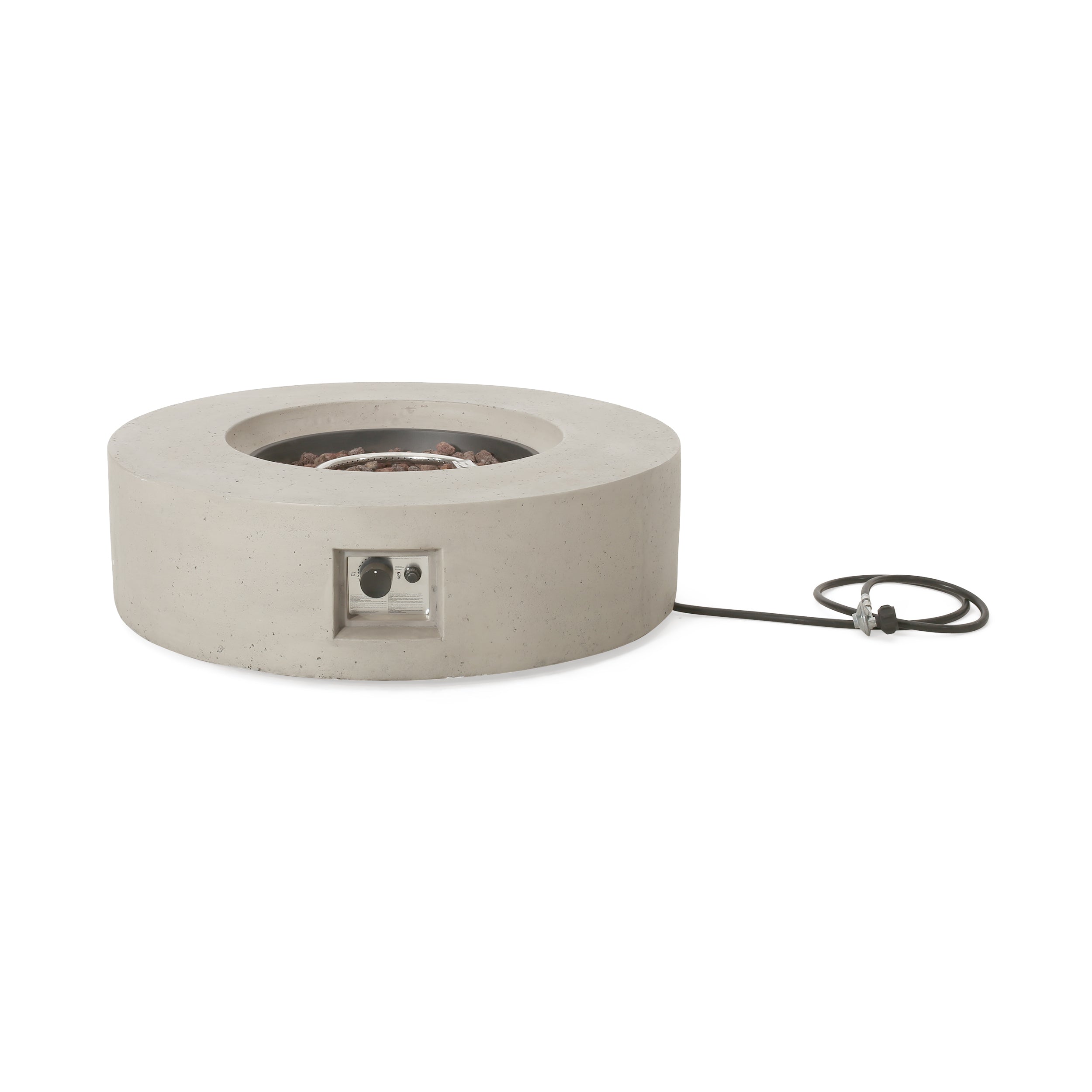 Modern Outdoor 50,000 BTU Round MgO Concrete Propane Fire Pit